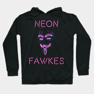Neon Fawkes Vertical Logo Front Only Hoodie